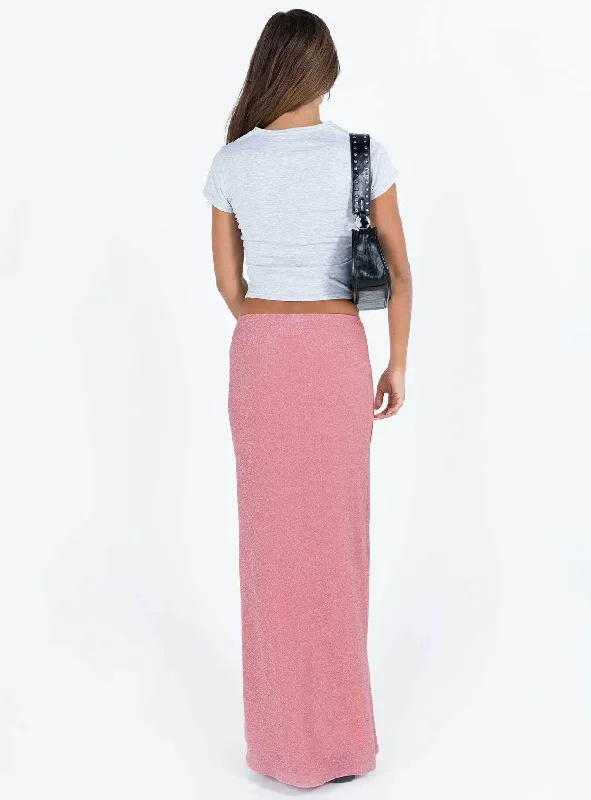 Harriette Maxi Skirt Pink Lurex