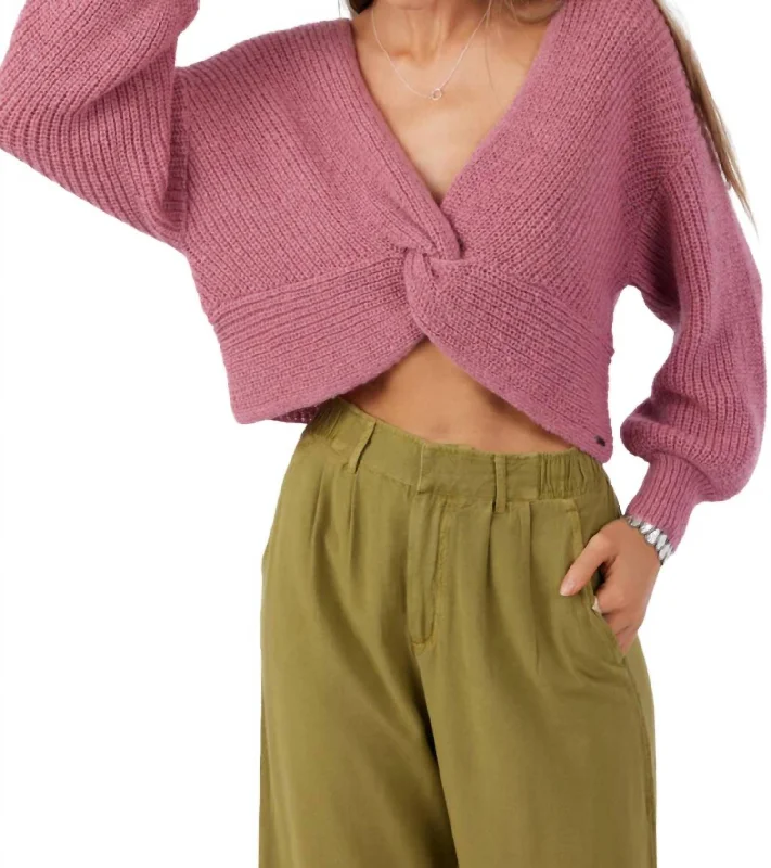 Hillside Front Revo Sweater In Berry