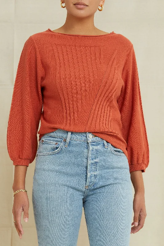 Imelda Organic Cotton Sweater - Coral