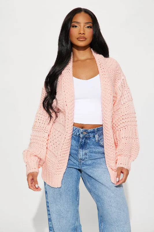 Izzy Chunky Knit Cardigan - Pink