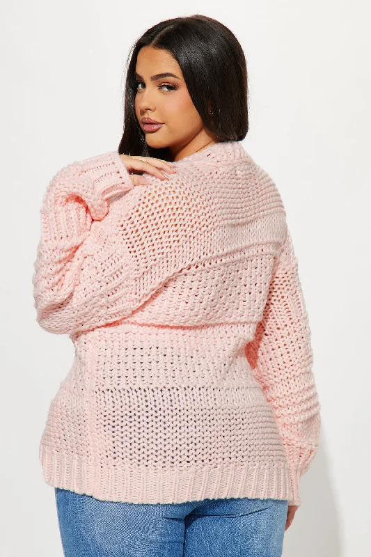 Izzy Chunky Knit Cardigan - Pink