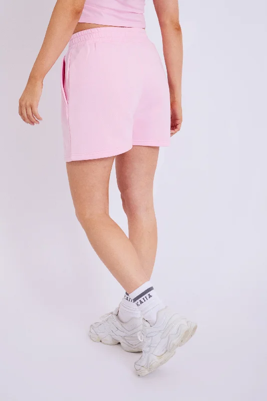 Kaiia Logo Sweat Shorts Baby Pink