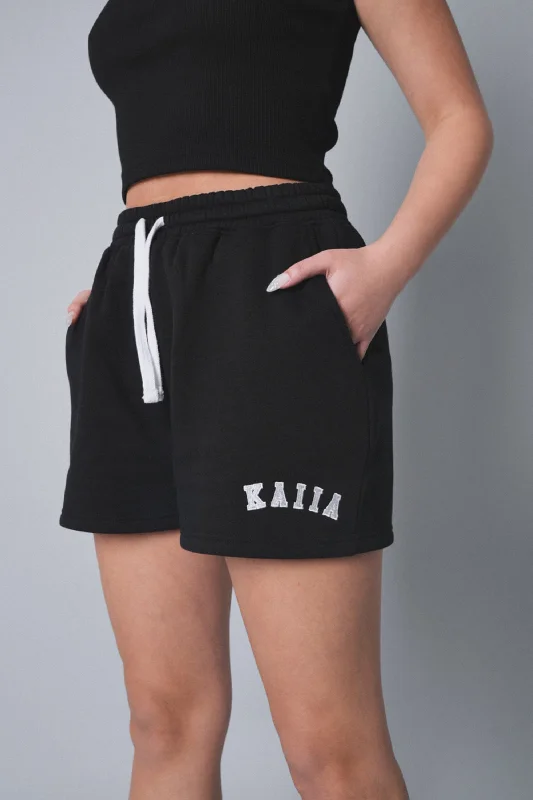 Kaiia Relaxed Sweat Shorts Black