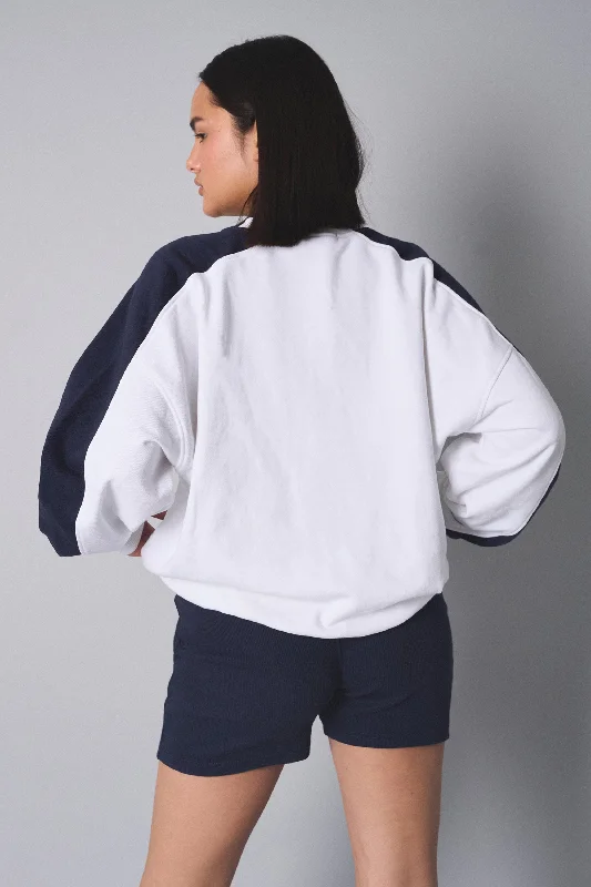 Kaiia Usa Embroidered Oversized Sweatshirt White