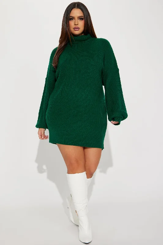 Karina Sweater Mini Dress - Hunter