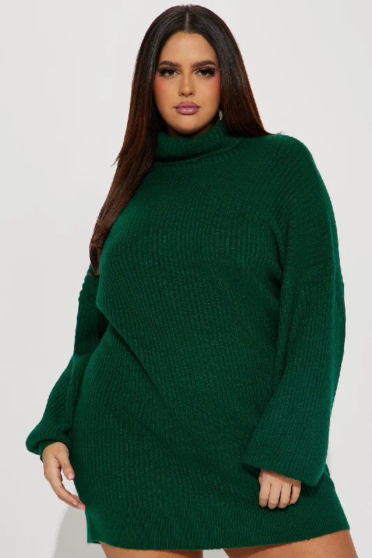 Karina Sweater Mini Dress - Hunter