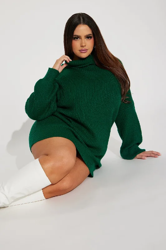 Karina Sweater Mini Dress - Hunter