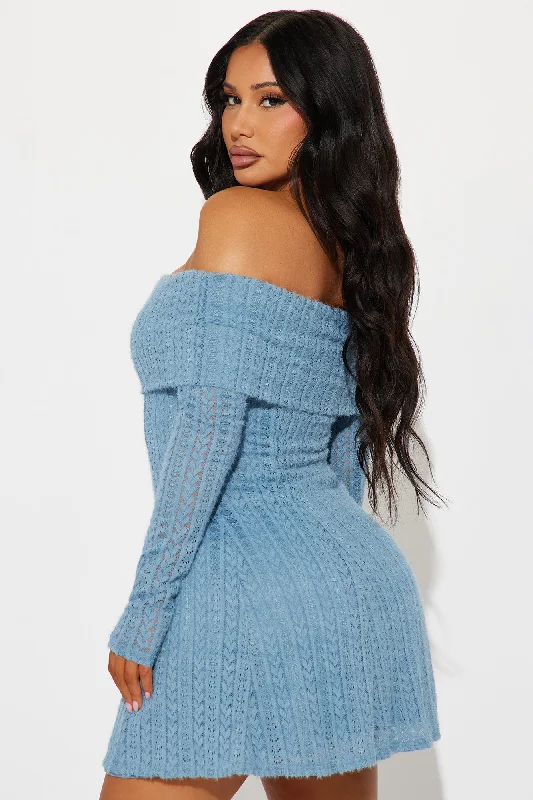 Margeaux Mini Dress - Dusty Blue