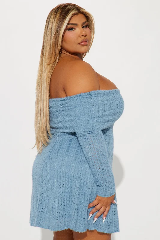 Margeaux Mini Dress - Dusty Blue