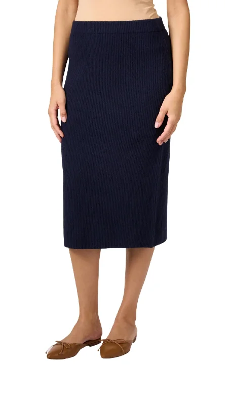 Navy Wool Skirt