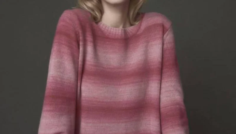 Ombre Pullover Cashmere Sweater In Cerise