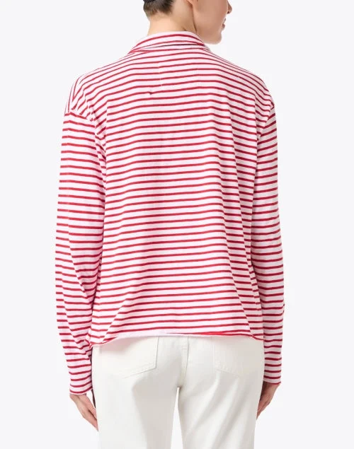 Patrick Red Stripe Popover Henley Top