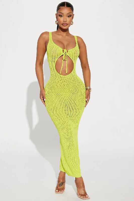 Peak-A-Boo Maxi Dress - Lime