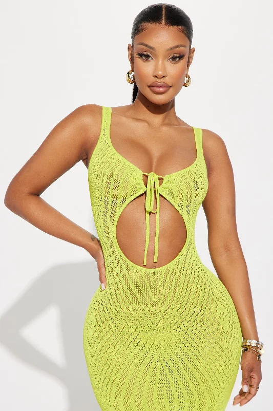 Peak-A-Boo Maxi Dress - Lime