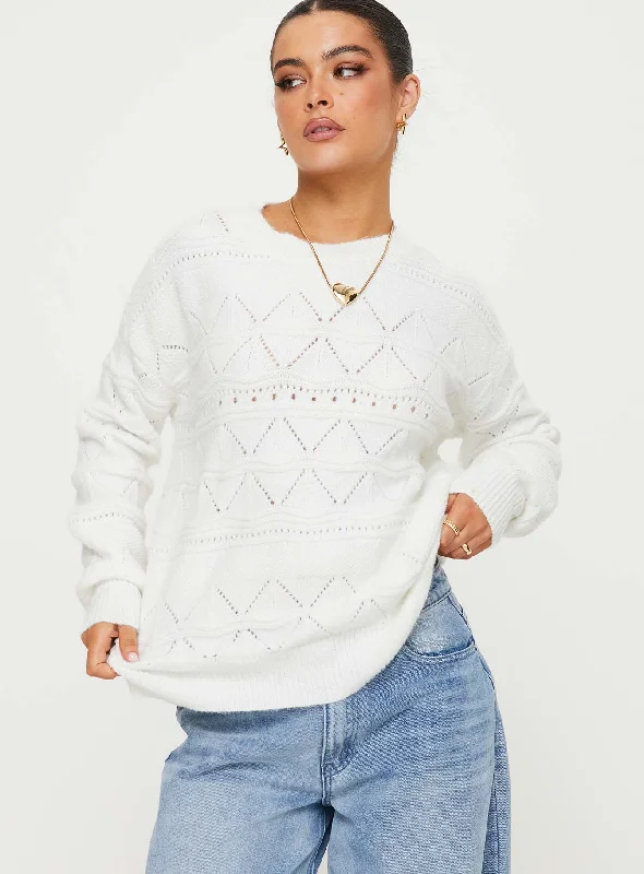 Pierce Pointelle Sweater Cream