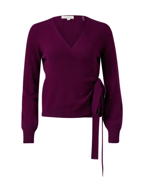 Plum Cashmere Wrap Sweater