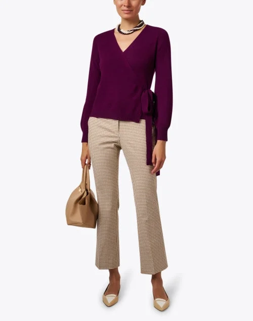 Plum Cashmere Wrap Sweater