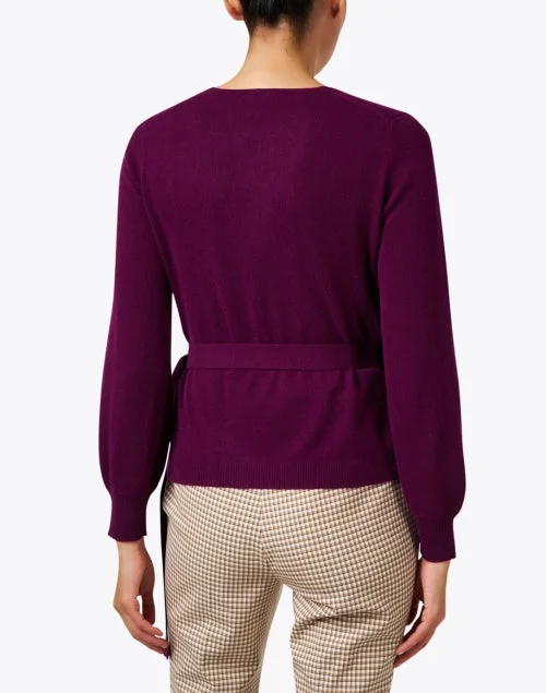 Plum Cashmere Wrap Sweater