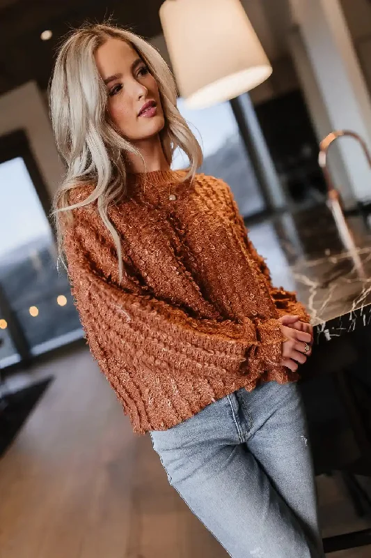 Raegan Fuzzy Sweater in Brown