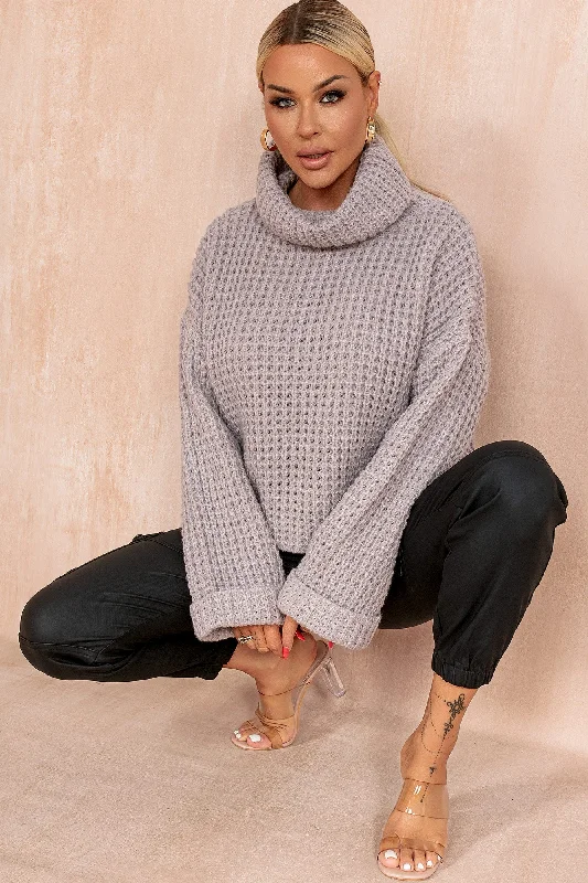 Sami Taupe Chunky Knit Jumper