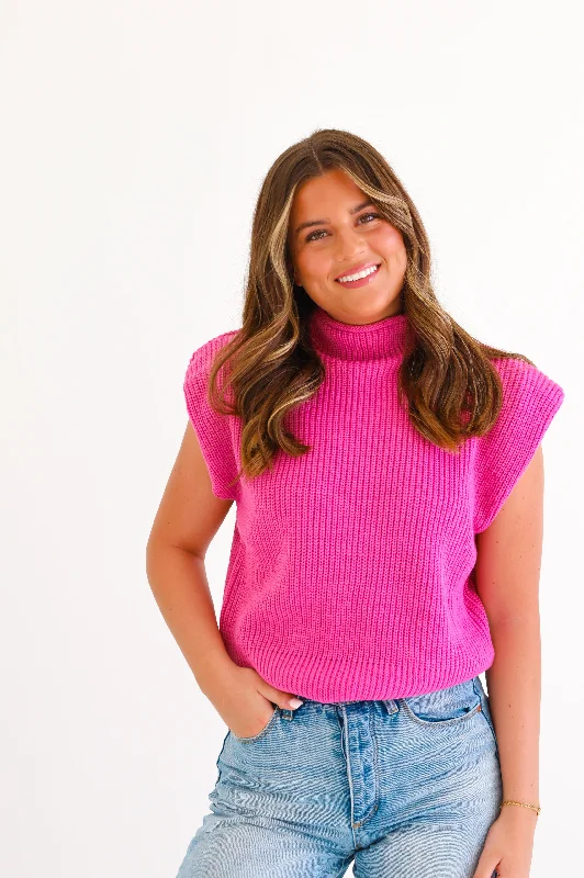 SKY PINK KNIT SWEATER VEST