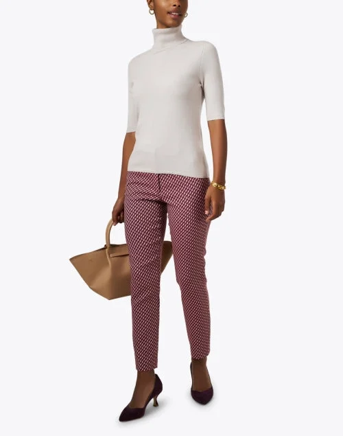 Taupe Cashmere Turtleneck Sweater