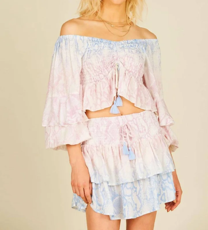 Tie Dye Snakeskin Mini Skirt In Ombre