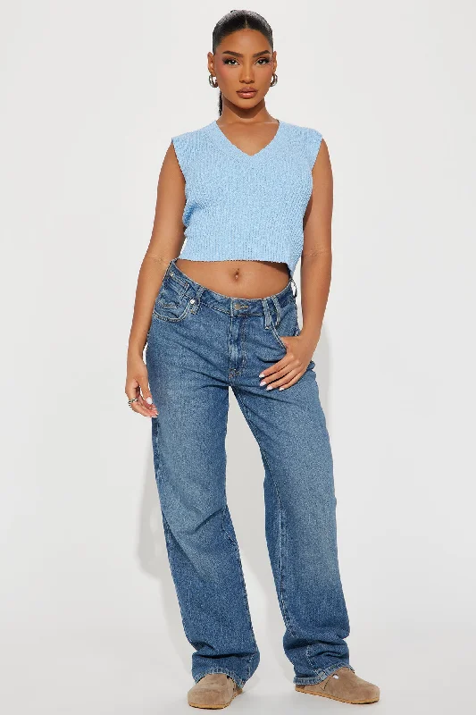 Tyla Cropped Sweater Vest - Blue