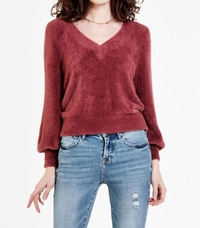 Valli Plush Sweater In Withered Rose