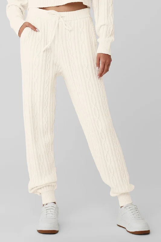 Cable Knit Winter Bliss Pant - Ivory