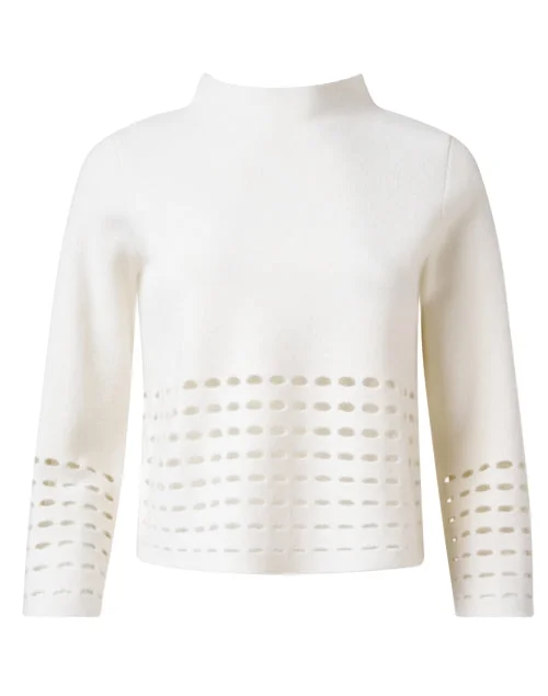 White Cutout Cashmere Top