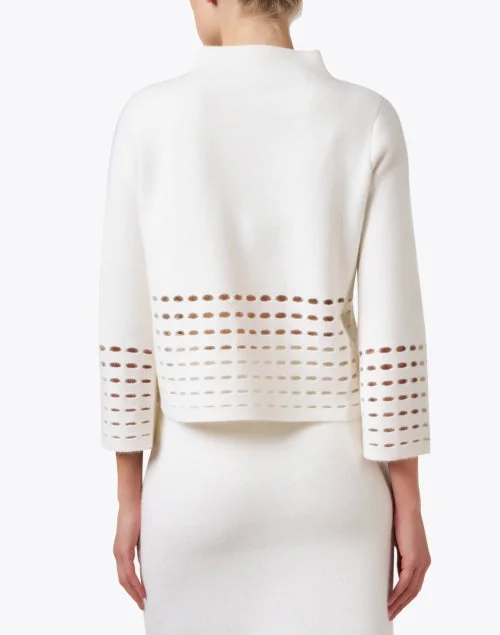 White Cutout Cashmere Top