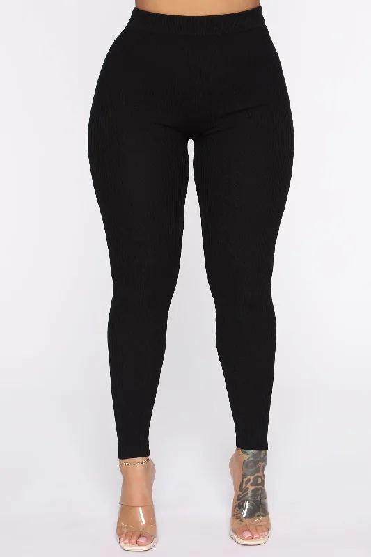 Wrong Way Sweater Pant Set - Black