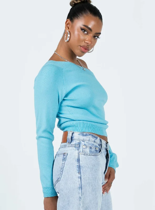 Yvonne One Shoulder Sweater Blue