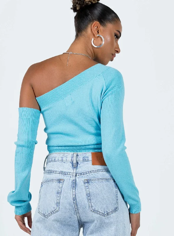 Yvonne One Shoulder Sweater Blue