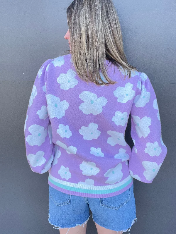 Lavender Flower Sweater