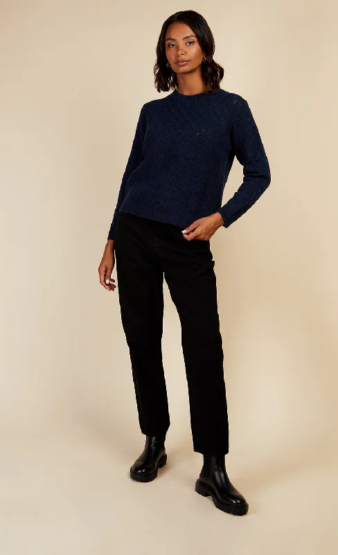 Navy Open Knit Jumper by Vogue Williams