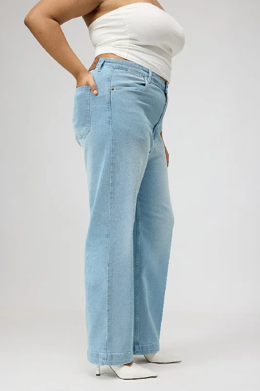 Curve Airy Blue Straight Fit Jeans