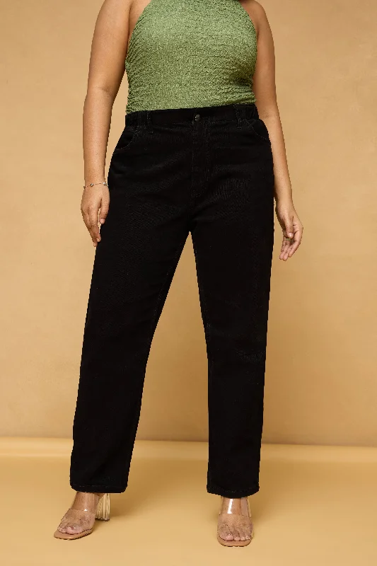 Curve Bean Black Mom Fit Jeans