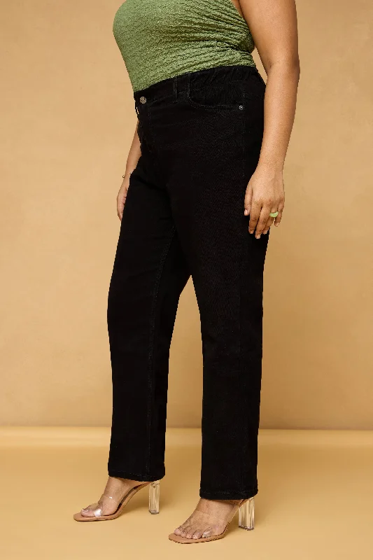 Curve Bean Black Mom Fit Jeans