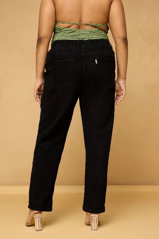 Curve Bean Black Mom Fit Jeans