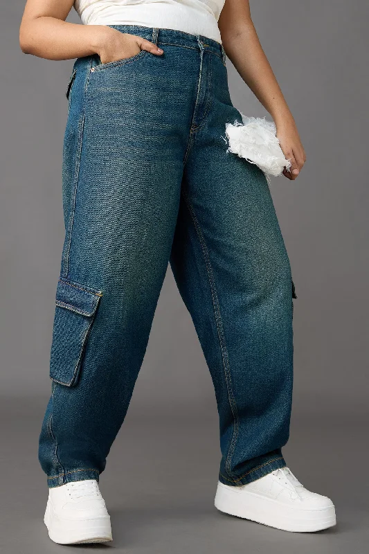 Lagoon Luxe Cargo Jeans Curve