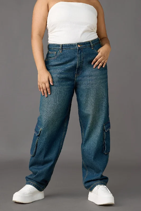 Lagoon Luxe Cargo Jeans Curve