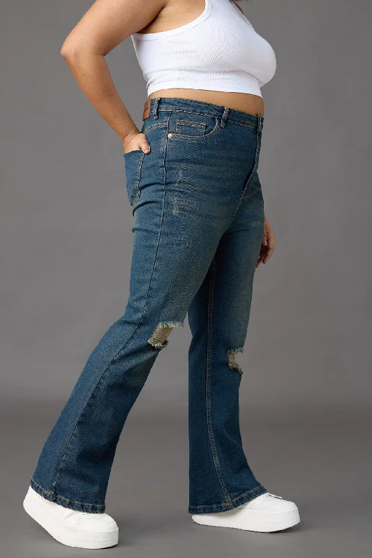 Curve Vintage Blue Stretch Bootcut Jeans