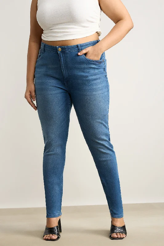 Curvy Fit High Rise Indigo Skinny Jeans