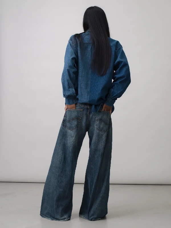 Freya Wide Leg Jean Dark Blue