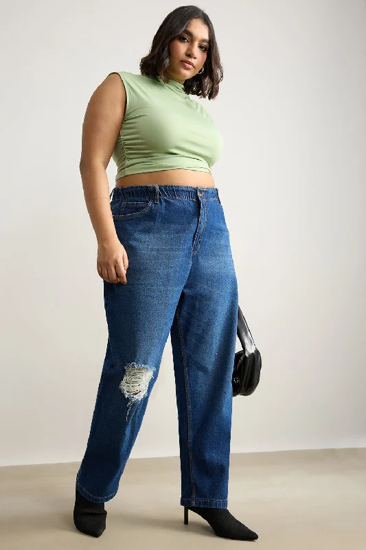 Denim Daze Elasticated Mom Jeans