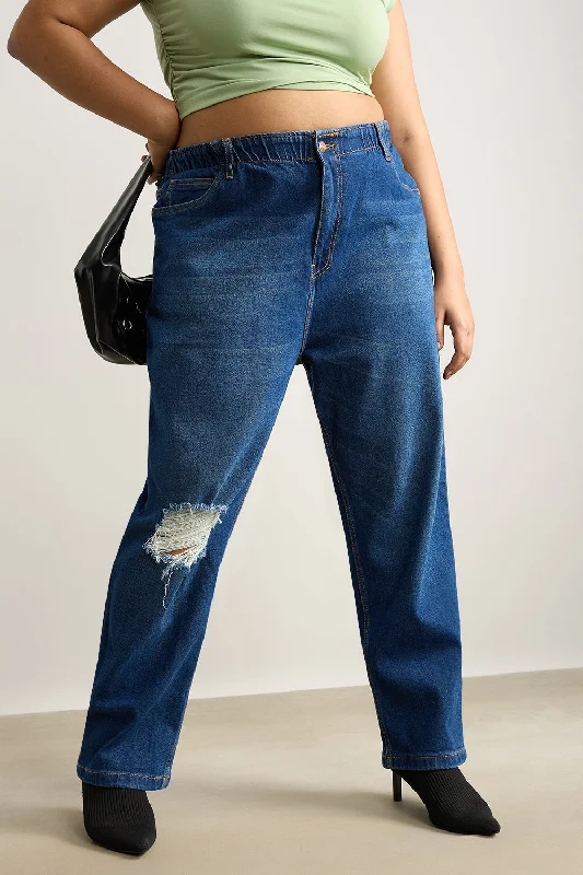 Denim Daze Elasticated Mom Jeans