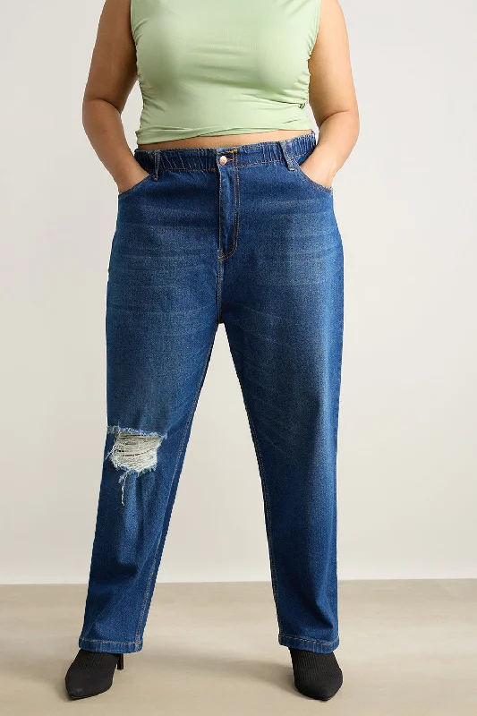 Denim Daze Elasticated Mom Jeans