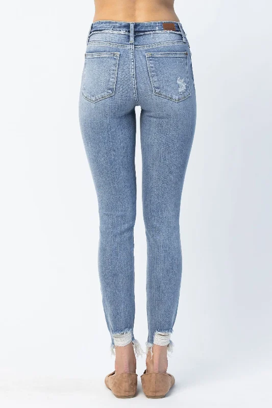 Judy Blue - Mid Rise Released Waistband Skinny